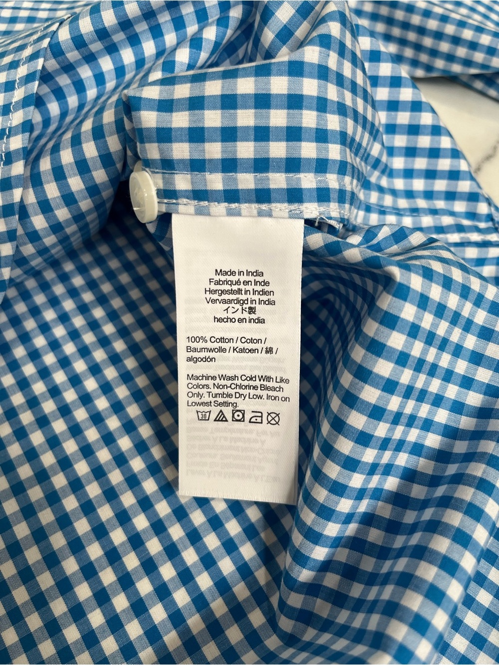 J. Crew Womens Garçon organic cotton poplin shirt in gingham Blue White BU084 - Picture 11 of 12